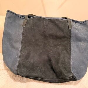 Graf Lantz Suede Black and Blue Women's Tote Bag